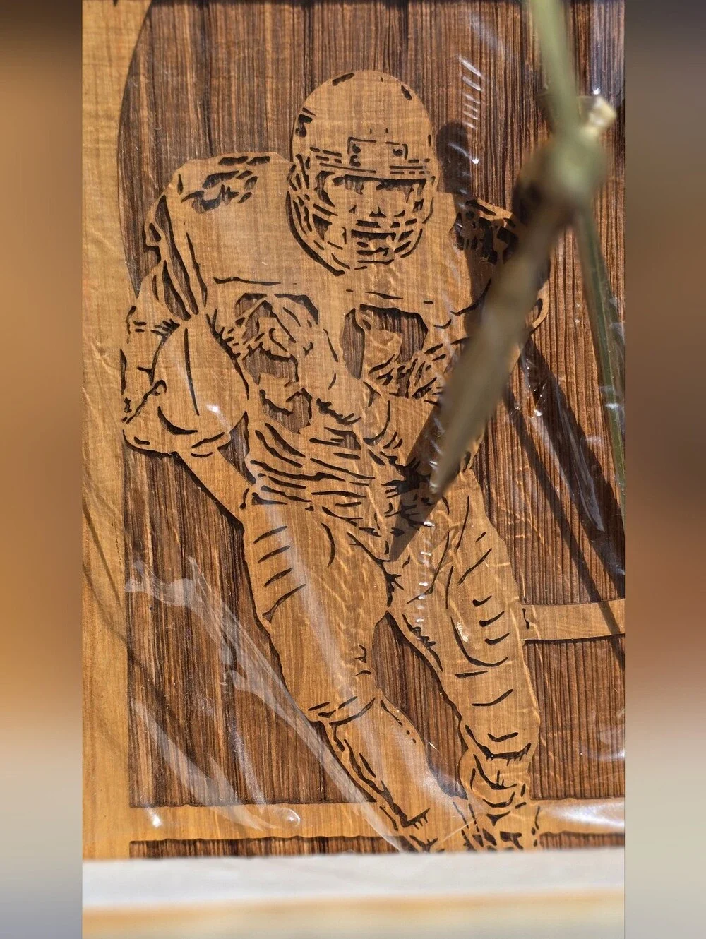 Vintage Laserform NFL NY Jets officially licensed laser-engraved wood clock